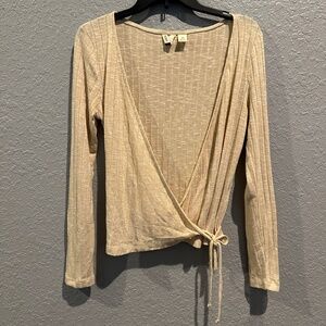 Cross Over Long Sleeve Lightweight Top - Size M